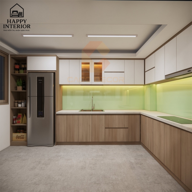 Mẫu Tủ Bếp Gỗ Công Nghiệp MS123