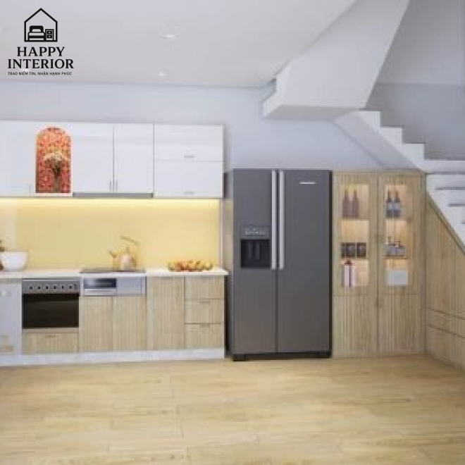 Mẫu Tủ Bếp Gỗ Công Nghiệp MS110