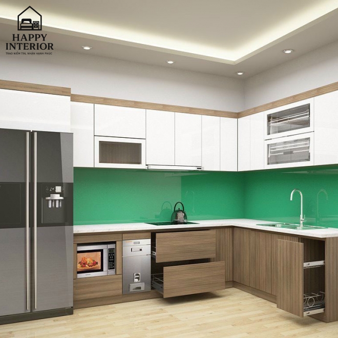 Mẫu Tủ Bếp Gỗ Công Nghiệp MS130