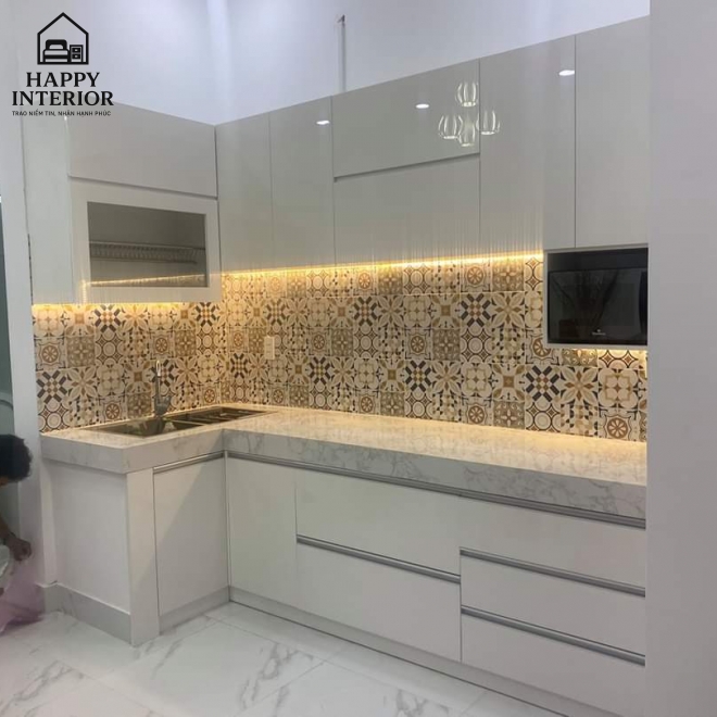 Mẫu Tủ Bếp Gỗ Công Nghiệp MS118